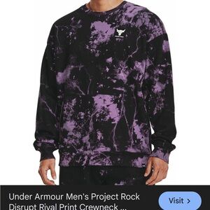 Under Armour Men's Project Rock Disrupt Rival  Purple and Black Sweater Medium